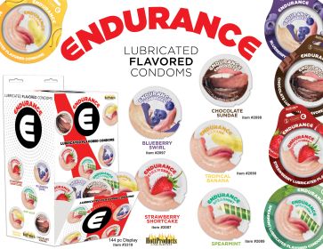 Endurance Condoms (Option: 144 Count Wall Mount Display  Assorted Flavors)
