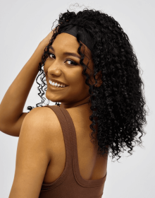 Especially Yours Curly Headband Wig Shoulder-Length Layers Of Natural Spiral Curls With Full Bouncy Volume  Comfy Stretch Band Runway Shades Of B (Option: Style1)
