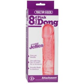 Vac (Option: ULock 8 Inch Crystal Jellies Dong  Pink)