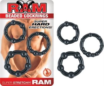 Ram Beaded Cockrings (Option: Black)