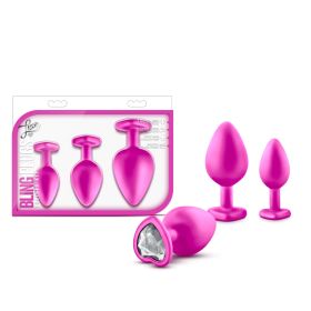 Luxe (Option: Bling Plugs Training Kit  Pink with White Gems)