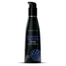 Aqua Blueberry Muffin Flavored Water Based Intimate Lubricant (Option: 4 Fl. Oz.)