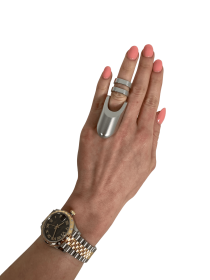 Clio- The Radiant Wearable Vibrating Ring;  Sexual Jewelry (Color: matte silver, size: 10)