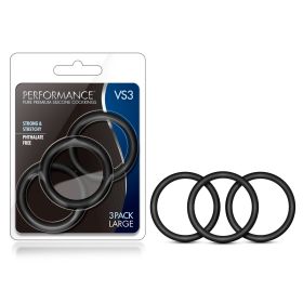 Performance (Option: Vs3 Pure Premium Silicone Cockrings  Large  Black)