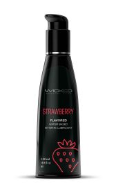 Aqua Strawberry Flavored Water Based Intimate Lubricant (Option: 4 Fl. Oz.)