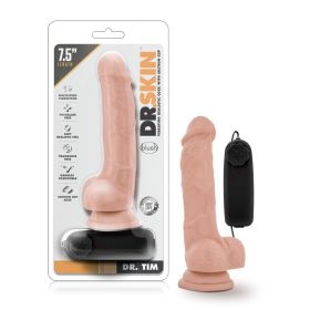Dr. Skin (Option: Dr. Tim  7.5 Inch Vibrating Cock With Suction Cup  Vanilla)
